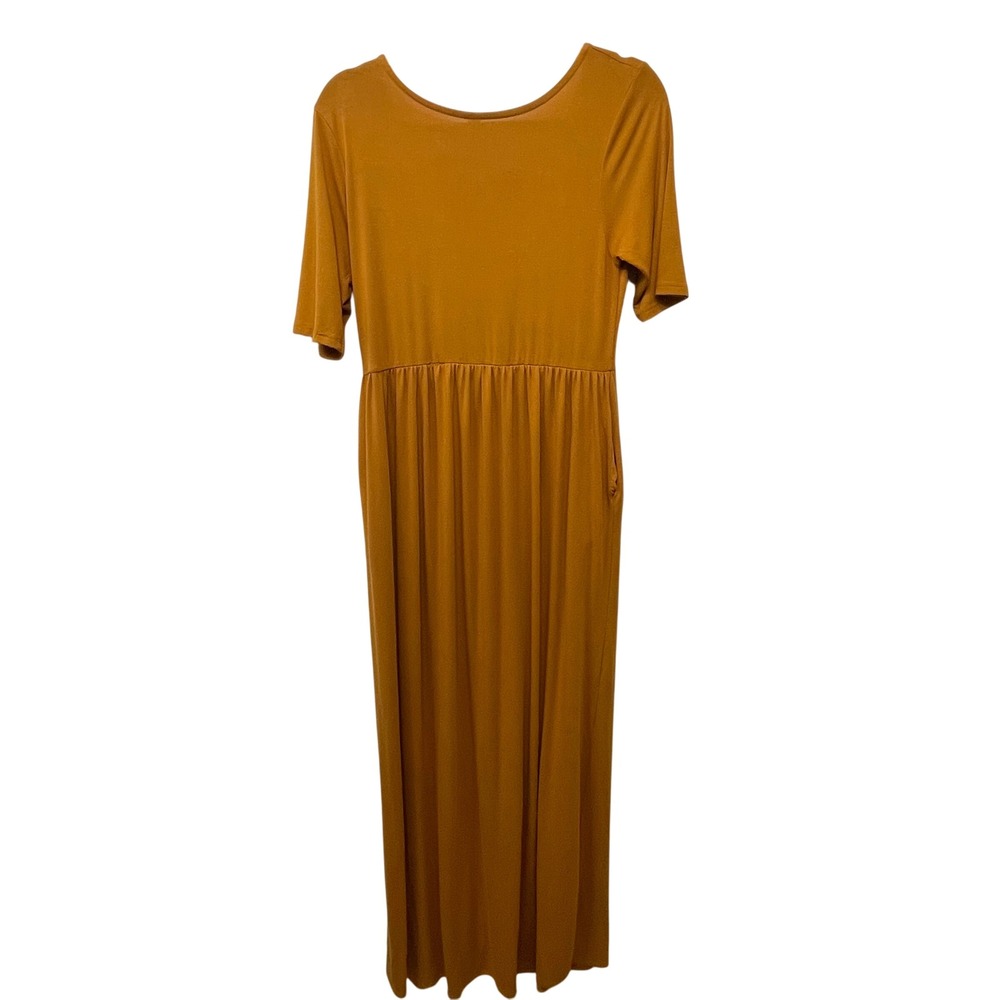 ZENANA OUTFITTERS Burnt Orange Maxi Dress Pockets Elastic Waist Boho Cottage‎ L - Picture 6 of 10